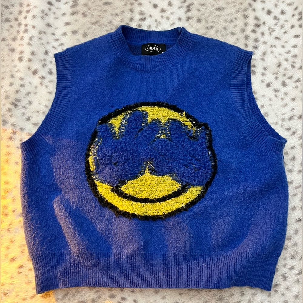 Cider Royal Blue Smiley Sweater Vest
